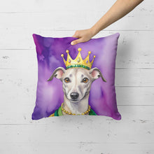 Load image into Gallery viewer, Whippet King of Mardi Gras Throw Pillow