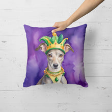 Load image into Gallery viewer, Whippet King of Mardi Gras Throw Pillow