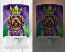 Load image into Gallery viewer, Wirehaired Pointing Griffon King of Mardi Gras Ceramic Night Light