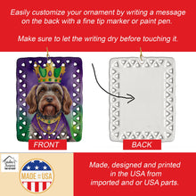 Load image into Gallery viewer, Wirehaired Pointing Griffon King of Mardi Gras Porcelain Ornament
