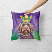 Load image into Gallery viewer, Wirehaired Pointing Griffon King of Mardi Gras Throw Pillow