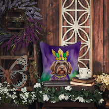 Load image into Gallery viewer, Wirehaired Pointing Griffon King of Mardi Gras Throw Pillow