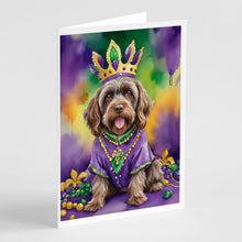 Load image into Gallery viewer, Wirehaired Pointing Griffon King of Mardi Gras Greeting Cards - Blank Note Cards – 8-Pack of Artist-Designed Cards with Envelopes