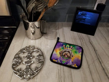 Load image into Gallery viewer, Wirehaired Pointing Griffon King of Mardi Gras Pot Holders - Set of 2 Decorative Kitchen Helpers | Made in the USA