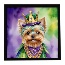 Load image into Gallery viewer, Yorkshire Terrier King of Mardi Gras Framed Metal Print