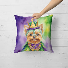 Load image into Gallery viewer, Yorkshire Terrier King of Mardi Gras Throw Pillow