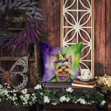 Load image into Gallery viewer, Yorkshire Terrier King of Mardi Gras Throw Pillow