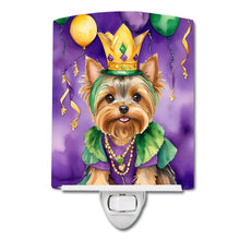 Load image into Gallery viewer, Yorkshire Terrier King of Mardi Gras Ceramic Night Light
