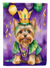 Load image into Gallery viewer, Yorkshire Terrier King of Mardi Gras Garden Flag - Vibrant Dog-Themed Yard Decor by Caroline's Treasures