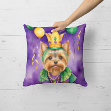 Load image into Gallery viewer, Yorkshire Terrier King of Mardi Gras Throw Pillow