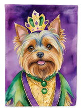 Load image into Gallery viewer, Yorkshire Terrier King of Mardi Gras Garden Flag - Vibrant Dog-Themed Yard Decor by Caroline's Treasures