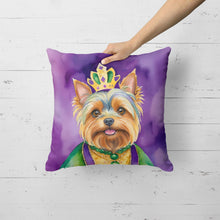 Load image into Gallery viewer, Yorkshire Terrier King of Mardi Gras Throw Pillow