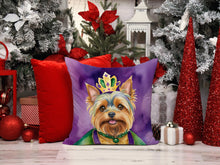Load image into Gallery viewer, Yorkshire Terrier King of Mardi Gras Throw Pillow