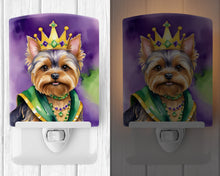 Load image into Gallery viewer, Yorkshire Terrier King of Mardi Gras Ceramic Night Light