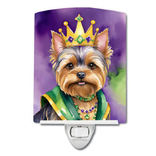 Load image into Gallery viewer, Yorkshire Terrier King of Mardi Gras Ceramic Night Light