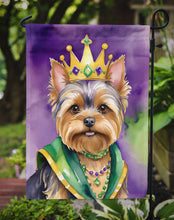 Load image into Gallery viewer, Yorkshire Terrier King of Mardi Gras Garden Flag - Vibrant Dog-Themed Yard Decor by Caroline's Treasures