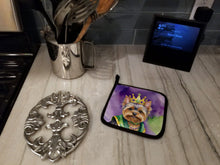 Load image into Gallery viewer, Yorkshire Terrier King of Mardi Gras Pot Holders - Set of 2 Decorative Kitchen Helpers | Made in the USA