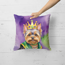 Load image into Gallery viewer, Yorkshire Terrier King of Mardi Gras Throw Pillow