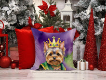 Load image into Gallery viewer, Yorkshire Terrier King of Mardi Gras Throw Pillow