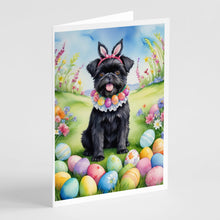 Load image into Gallery viewer, Affenpinscher Easter Egg Hunt Greeting Cards - Blank Note Cards – 8-Pack of Artist-Designed Cards with Envelopes
