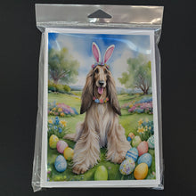 Load image into Gallery viewer, Afghan Hound Easter Egg Hunt Greeting Cards - Blank Note Cards – 8-Pack of Artist-Designed Cards with Envelopes