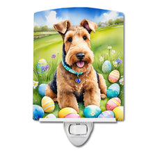 Load image into Gallery viewer, Airedale Terrier Easter Egg Hunt Ceramic Night Light