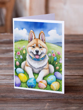 Load image into Gallery viewer, Akita Easter Egg Hunt Greeting Cards - Blank Note Cards – 8-Pack of Artist-Designed Cards with Envelopes