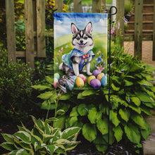 Load image into Gallery viewer, Alaskan Klee Kai Easter Garden Flag - Easter Egg Hunt - Dog-Themed Spring Yard Decor