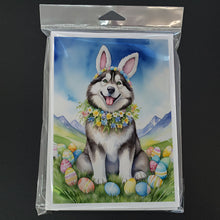 Load image into Gallery viewer, Alaskan Malamute Easter Egg Hunt Greeting Cards - Blank Note Cards – 8-Pack of Artist-Designed Cards with Envelopes