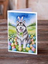 Load image into Gallery viewer, Alaskan Malamute Easter Egg Hunt Greeting Cards - Blank Note Cards – 8-Pack of Artist-Designed Cards with Envelopes