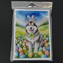 Load image into Gallery viewer, Alaskan Malamute Easter Egg Hunt Greeting Cards - Blank Note Cards – 8-Pack of Artist-Designed Cards with Envelopes