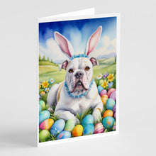 Load image into Gallery viewer, American Bulldog Easter Egg Hunt Greeting Cards - Blank Note Cards – 8-Pack of Artist-Designed Cards with Envelopes