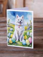 Load image into Gallery viewer, American Eskimo Easter Egg Hunt Greeting Cards - Blank Note Cards – 8-Pack of Artist-Designed Cards with Envelopes