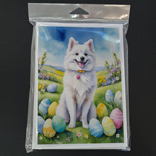 Load image into Gallery viewer, American Eskimo Easter Egg Hunt Greeting Cards - Blank Note Cards – 8-Pack of Artist-Designed Cards with Envelopes