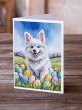 Load image into Gallery viewer, American Eskimo Easter Egg Hunt Greeting Cards - Blank Note Cards – 8-Pack of Artist-Designed Cards with Envelopes