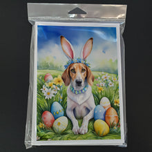 Load image into Gallery viewer, American Foxhound Easter Egg Hunt Greeting Cards - Blank Note Cards – 8-Pack of Artist-Designed Cards with Envelopes
