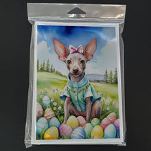 Load image into Gallery viewer, American Hairless Terrier Easter Egg Hunt Greeting Cards - Blank Note Cards – 8-Pack of Artist-Designed Cards with Envelopes