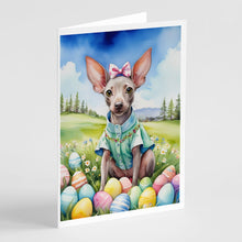 Load image into Gallery viewer, American Hairless Terrier Easter Egg Hunt Greeting Cards - Blank Note Cards – 8-Pack of Artist-Designed Cards with Envelopes