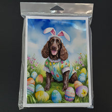 Load image into Gallery viewer, American Water Spaniel Easter Egg Hunt Greeting Cards - Blank Note Cards – 8-Pack of Artist-Designed Cards with Envelopes