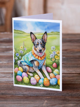 Load image into Gallery viewer, Australian Cattle Dog Easter Egg Hunt Greeting Cards - Blank Note Cards – 8-Pack of Artist-Designed Cards with Envelopes