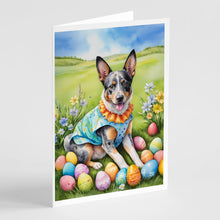 Load image into Gallery viewer, Australian Cattle Dog Easter Egg Hunt Greeting Cards - Blank Note Cards – 8-Pack of Artist-Designed Cards with Envelopes