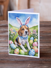 Load image into Gallery viewer, Beagle Easter Egg Hunt Greeting Cards - Blank Note Cards – 8-Pack of Artist-Designed Cards with Envelopes