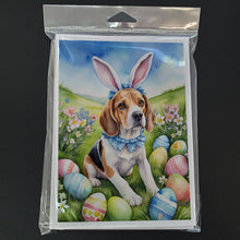Load image into Gallery viewer, Beagle Easter Egg Hunt Greeting Cards - Blank Note Cards – 8-Pack of Artist-Designed Cards with Envelopes