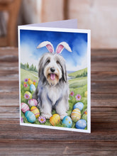 Load image into Gallery viewer, Bearded Collie Easter Egg Hunt Greeting Cards - Blank Note Cards – 8-Pack of Artist-Designed Cards with Envelopes