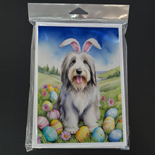 Load image into Gallery viewer, Bearded Collie Easter Egg Hunt Greeting Cards - Blank Note Cards – 8-Pack of Artist-Designed Cards with Envelopes
