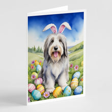 Load image into Gallery viewer, Bearded Collie Easter Egg Hunt Greeting Cards - Blank Note Cards – 8-Pack of Artist-Designed Cards with Envelopes