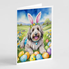 Load image into Gallery viewer, Bergamasco Sheepdog Easter Egg Hunt Greeting Cards - Blank Note Cards – 8-Pack of Artist-Designed Cards with Envelopes