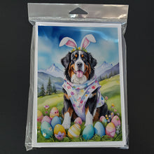 Load image into Gallery viewer, Bernese Mountain Dog Easter Egg Hunt Greeting Cards - Blank Note Cards – 8-Pack of Artist-Designed Cards with Envelopes