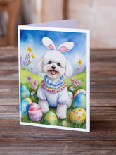 Load image into Gallery viewer, Bichon Frise Easter Egg Hunt Greeting Cards - Blank Note Cards – 8-Pack of Artist-Designed Cards with Envelopes