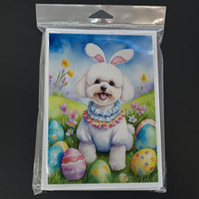 Load image into Gallery viewer, Bichon Frise Easter Egg Hunt Greeting Cards - Blank Note Cards – 8-Pack of Artist-Designed Cards with Envelopes